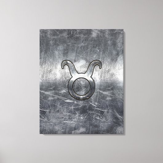 Taurus Zodiac-Zeichen in Grunge Beändigter Stil Leinwanddruck (Vorderseite)