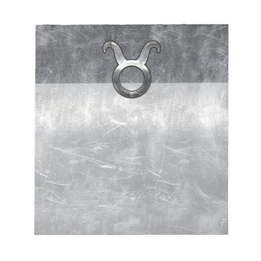 Taurus Zodiac-Zeichen in Grunge Beändigter Stil Notizblock (Vorderseite)