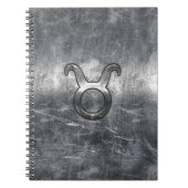 Taurus Zodiac-Zeichen in Grunge Beändigter Stil Notizblock (Vorderseite)