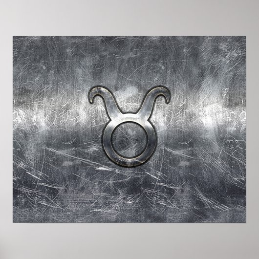 Taurus Zodiac-Zeichen in Grunge Beändigter Stil Poster (Vorne)