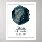 Taurus Zodiac Zeichen: Individuelle Name & Geburts Poster (Vorne)