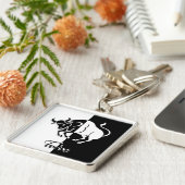 Taurus Zodiac Zeichen, Schwarz & Weiß Schlüsselanh Schlüsselanhänger (Seite)