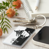 Taurus Zodiac Zeichen, Schwarz & Weiß Schlüsselanh Schlüsselanhänger (Vorderseite rechts)