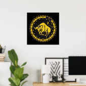 Taurus - Zodiac - Zeichen - Symbol - Horoskop Poster (Heimbüro)