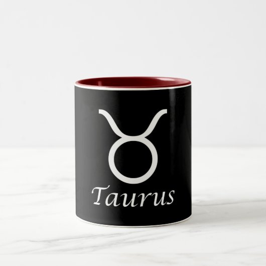 "Taurus" Zodiac-Zeichen Zweifarbige Tasse (Mittel)