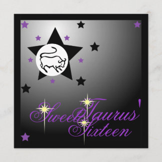 Taurus' Zodiacal Fortune 16 . Geburtstag-Customize Einladung