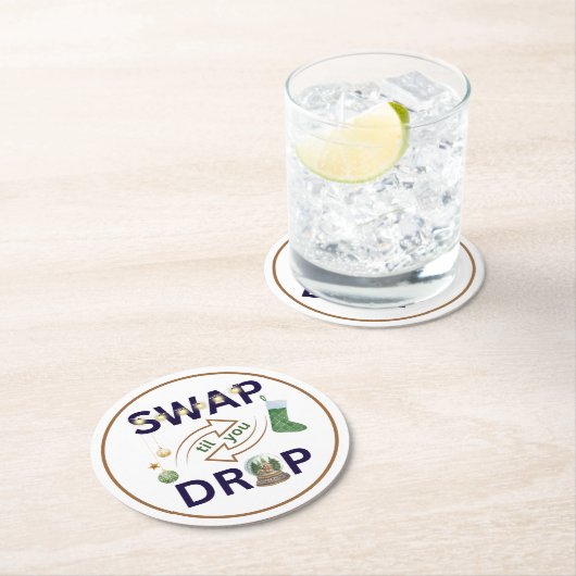 Tausch Sie fallen Weihnachts-Untersetzer Runder Pappuntersetzer (Vor Ort)