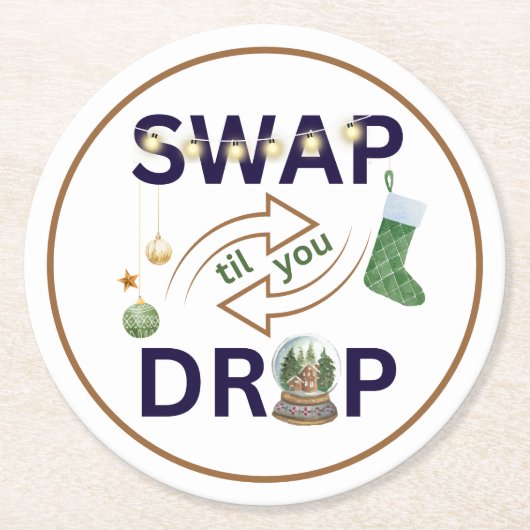Tausch Sie fallen Weihnachts-Untersetzer Runder Pappuntersetzer (Vorderseite)