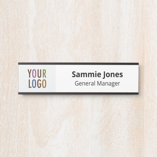 Tauschbare Türnamensplatte mit schwarzem Logo Türschild (Vorderseite )