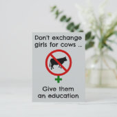 Tausche keine Mädchen gegen Kühe Postkarte (Stehend Vorderseite)