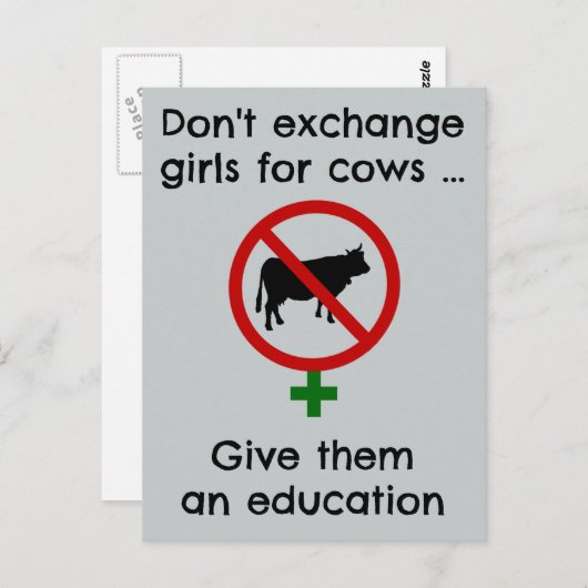 Tausche keine Mädchen gegen Kühe Postkarte (Vorne/Hinten)