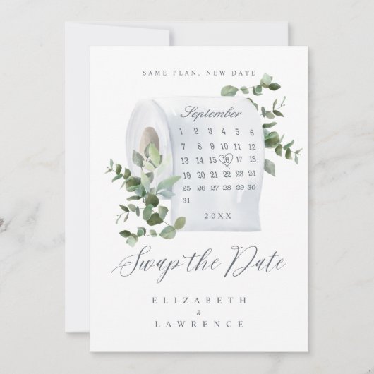 Tauschen Sie den Kalender der Papierrollen des Pap Save The Date (Vorderseite)