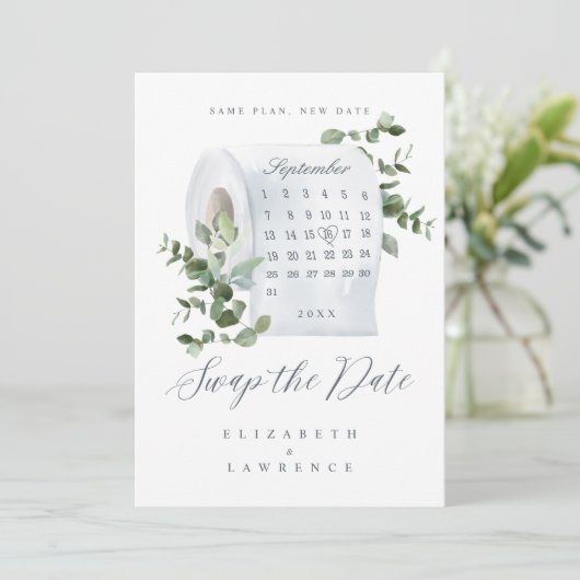 Tauschen Sie den Kalender der Papierrollen des Pap Save The Date (Stehend Vorderseite)