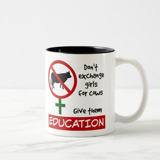 Tauschen Sie keine Mädchen gegen Kühe aus, geben S Zweifarbige Tasse (Rechts)