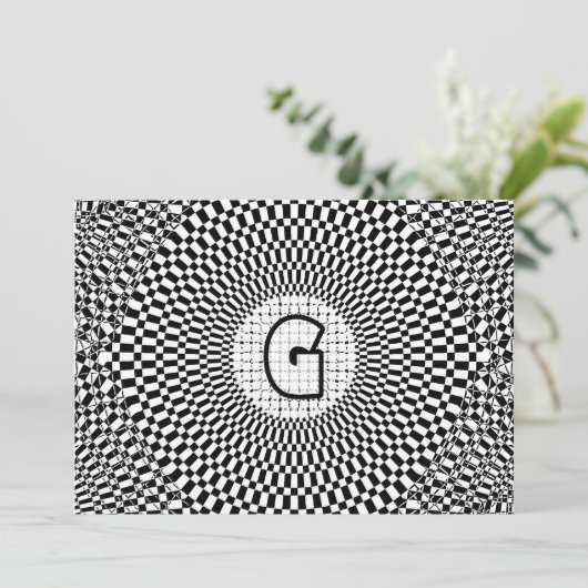 Täuschungs-Monogramm G Einladung (Stehend Vorderseite)