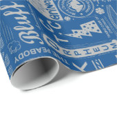 Täuschungs-Stadt-Blau-Weihnachten Geschenkpapier (Rolleneckpunkt)