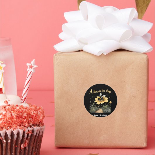 Tausend Bienen stingen kühne Designs Runder Aufkleber (Party)