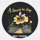 Tausend Bienen stingen kühne Designs Runder Aufkleber (Vorderseite)