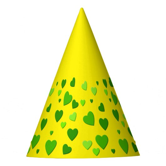 Tausend Herzen für Sie mit gelbem Hintergrund Partyhütchen (Vorderseite)
