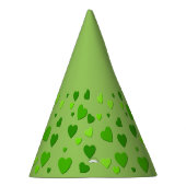 Tausend Herzen für Sie mit grünem Hintergrund Partyhütchen (Rechts)