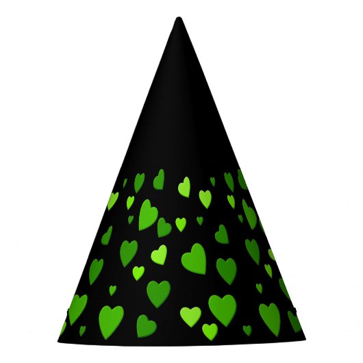 Tausend Herzen für Sie mit schwarzem Hintergrund Partyhütchen (Vorderseite)