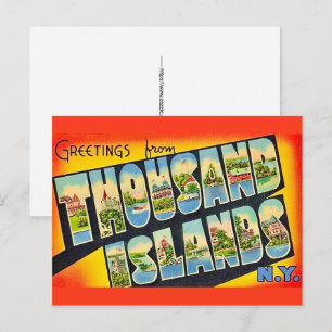 Tausend Inseln NY Retro-Postkarte Postkarte