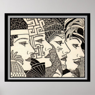 "Tausend Leben" Art Deco Print 16 x 20 Poster