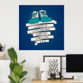 Tausend Meilen beginnen mit einem Single Poster (Heimbüro)