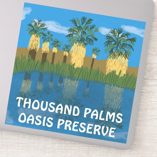 Tausend Palms Oasis bewahren Wüste Kalifornien Aufkleber (Detail)