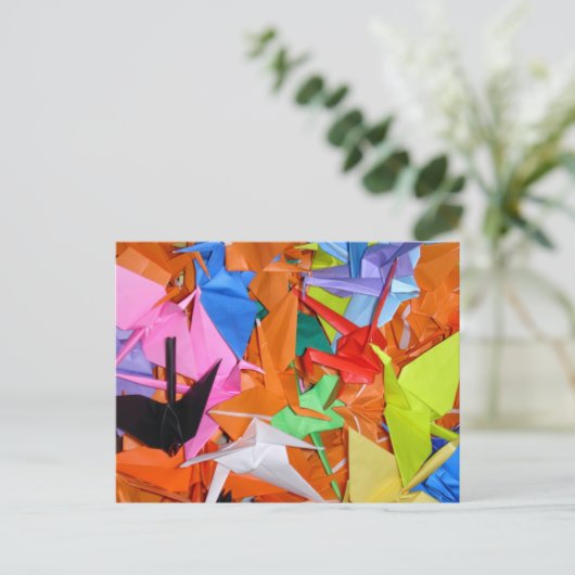 Tausend Papierkran - Senbazuru - Gut machen Postkarte (Stehend Vorderseite)