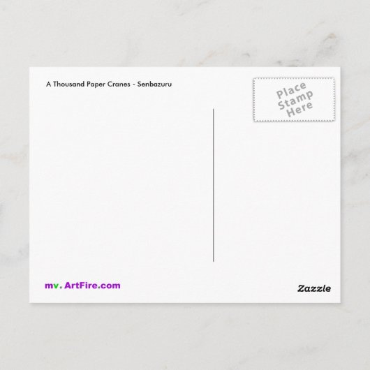 Tausend Papierkran - Senbazuru - Gut machen Postkarte (Rückseite)