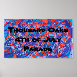 Tausende Eichen 4. Juli Parade, abstrakte Kunst Poster
