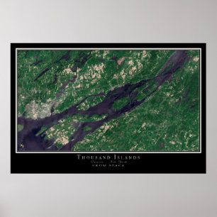 Tausende Inseln Ontario - New York Satellite Map Poster