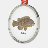 Tautog Fish Ornament Aus Metall (Links)