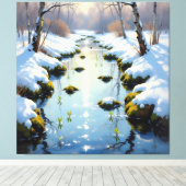 Tauwetter am Meadow Brook Leinwanddruck (Insitu (Holzboden))