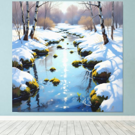 Tauwetter am Meadow Brook Leinwanddruck (Insitu (Holzboden))