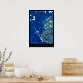 Tavarua & Namotu-Inseln, Fidschi-Satellitenposter Poster (Küche)