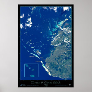 Tavarua & Namotu-Inseln, Fidschi-Satellitenposter Poster