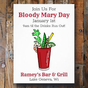 Tavern Promotion Paper für den blutigen Mary Day Flyer