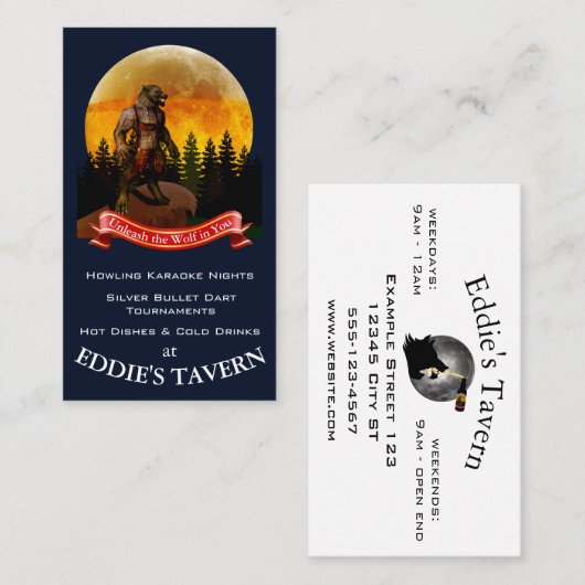 Taverne, Bar, Pub Visitenkarte (Vorne/Hinten)