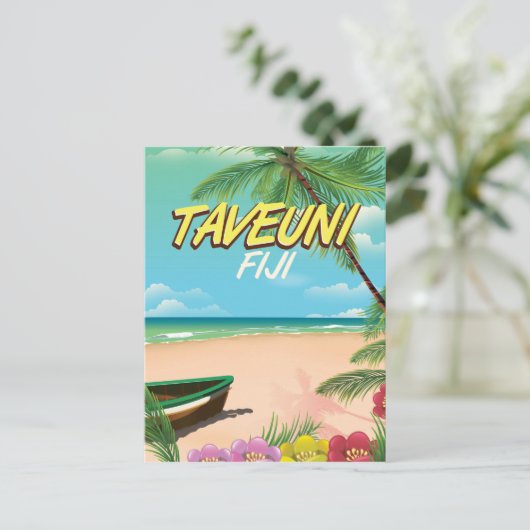 Taveuni Fiji Reiseplakat Postkarte (Stehend Vorderseite)