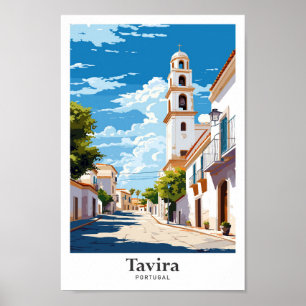 Tavira Portugal Art Vintage Reisevorführung Poster