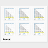 Tavola pitagorica semplificata quadratischer aufkleber (Blatt)