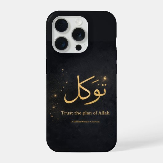 Tawakkul Gold Arabic Calligraphy – Trust the Plan iPhone Hülle (Rückseite)