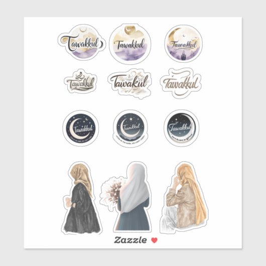 Tawakkul Islamisches Sticker-Set GlaubensInspirier Aufkleber (Blatt)