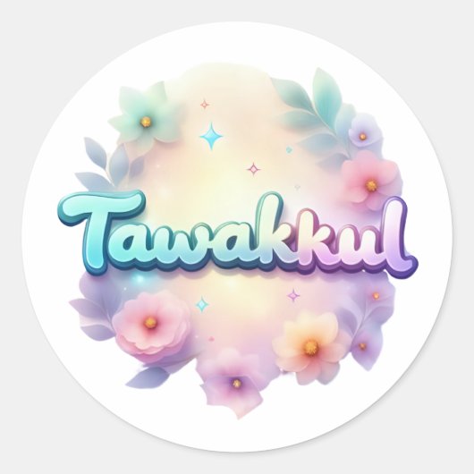 Tawakkul Pastel Kawaii Sticker - Islamischer Mot (Vorderseite)