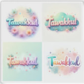 Tawakkul Pastel Kawaii Sticker - Islamischer Mot (Vorderseite)