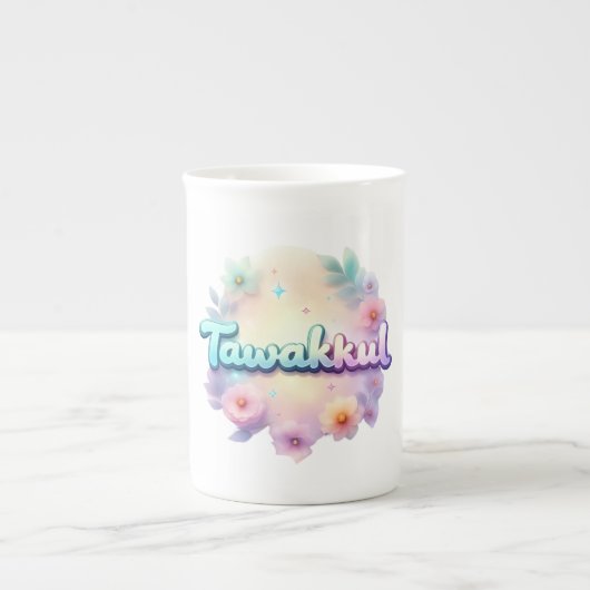 Tawakkul Pastel Kawaii Sticker - Islamischer Mot Porzellantasse (Vorderseite)
