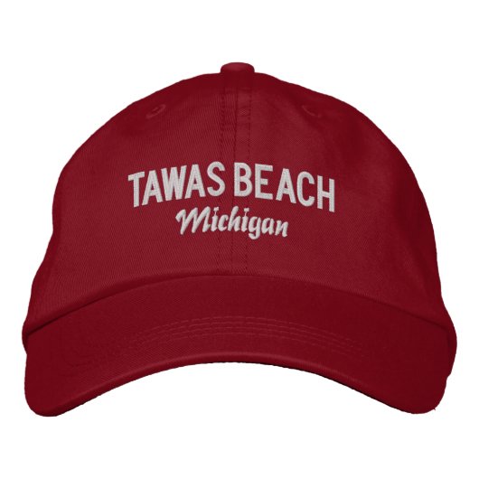Tawas Beach Michigan Bestickte Mütze Baseballkappe (Vorderseite)