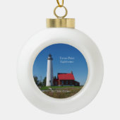 Tawas Point Lighthouse-Ornament Keramik Kugel-Ornament (Vorderseite)